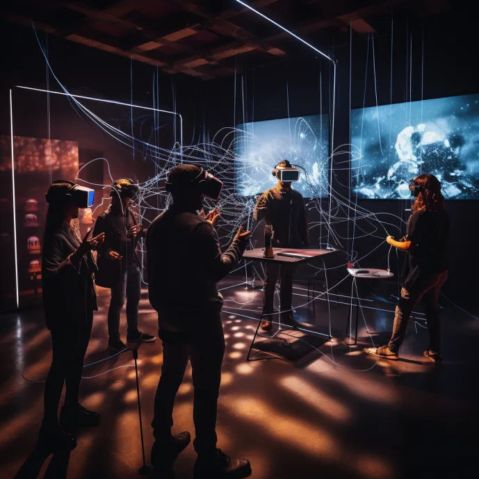 several people having a virtual reality experience